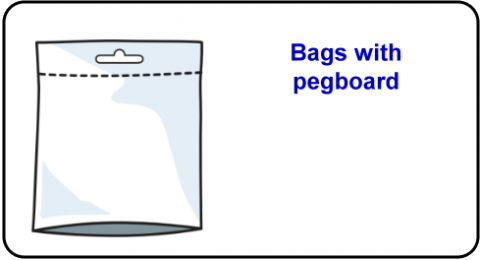 Bags with pegboard